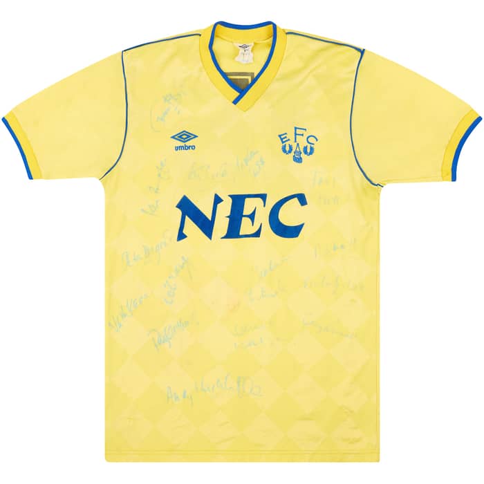 1986-88 Everton Match Issue Signed Away Shirt #15