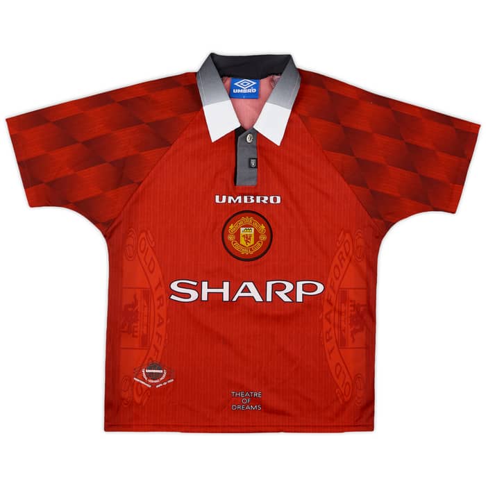 1996-98 Manchester United Home Shirt Giggs #11 - 7/10 - (Y)