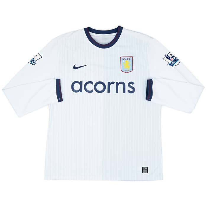 2009-10 Aston Villa Match Issue Away L/S Shirt Reo-Coker #20