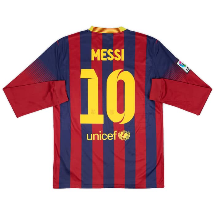 2013-14 Barcelona Home L/S Shirt Messi #10 - 8/10 - (M)