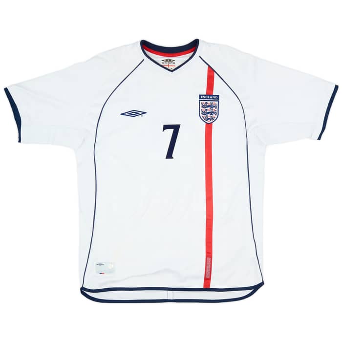 2001-03 England Home Shirt Beckham #7 - 5/10 - (L)