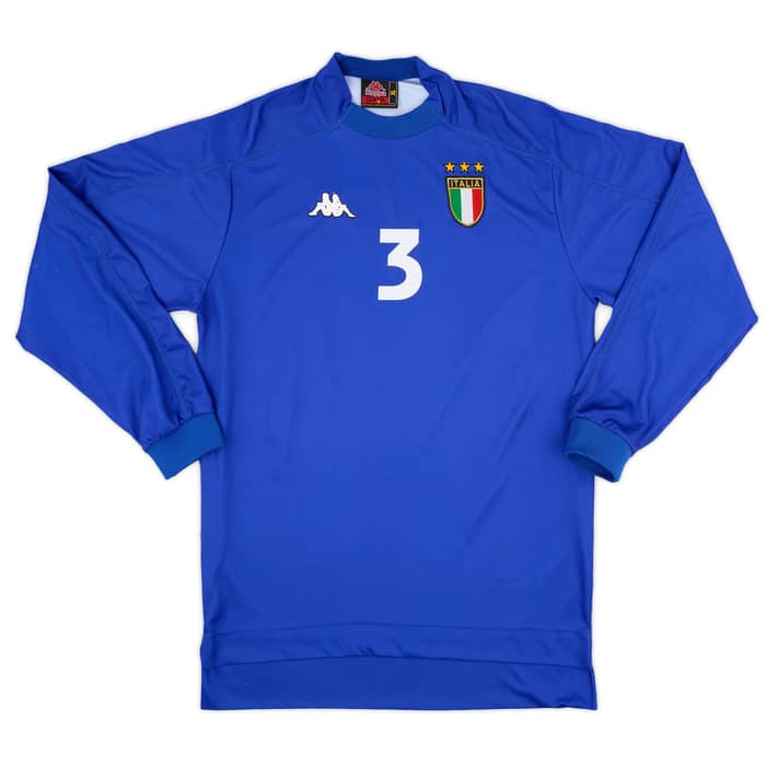 1998-99 Italy Home L/S Shirt Maldini #3 - 8/10 - (XL)