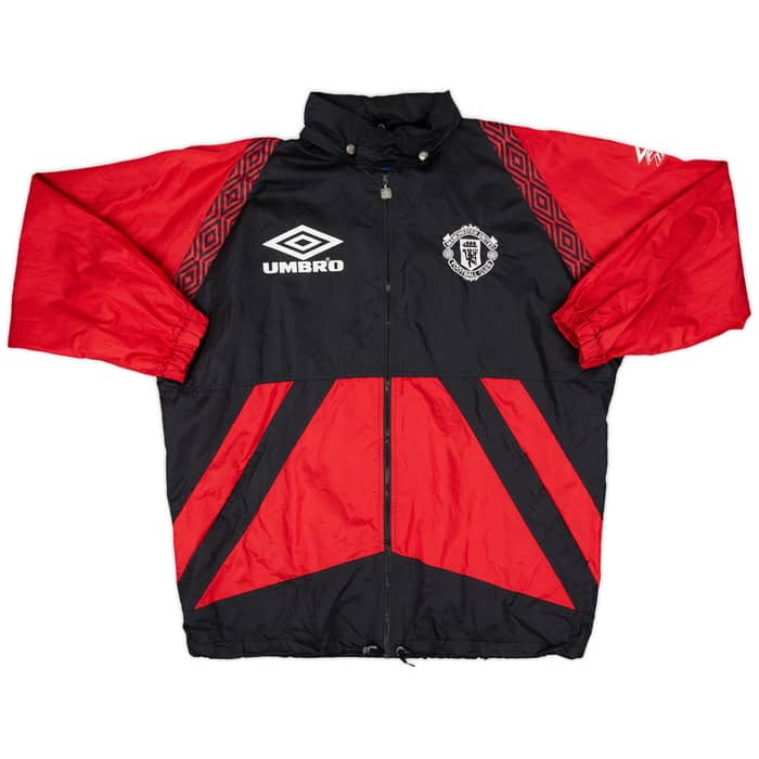 1995-97 Manchester United Umbro Hooded Rain Jacket - 6/10 - (L)