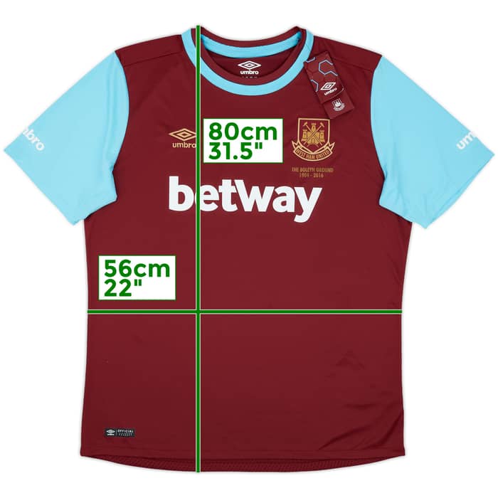 2015-16 West Ham 'Boleyn' Home Shirt Noble #16 (XL)