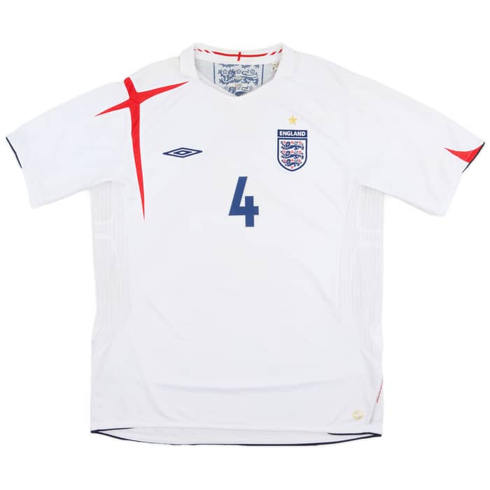 2005-07 England Home Shirt Gerrard #4 - 7/10 - (XL)