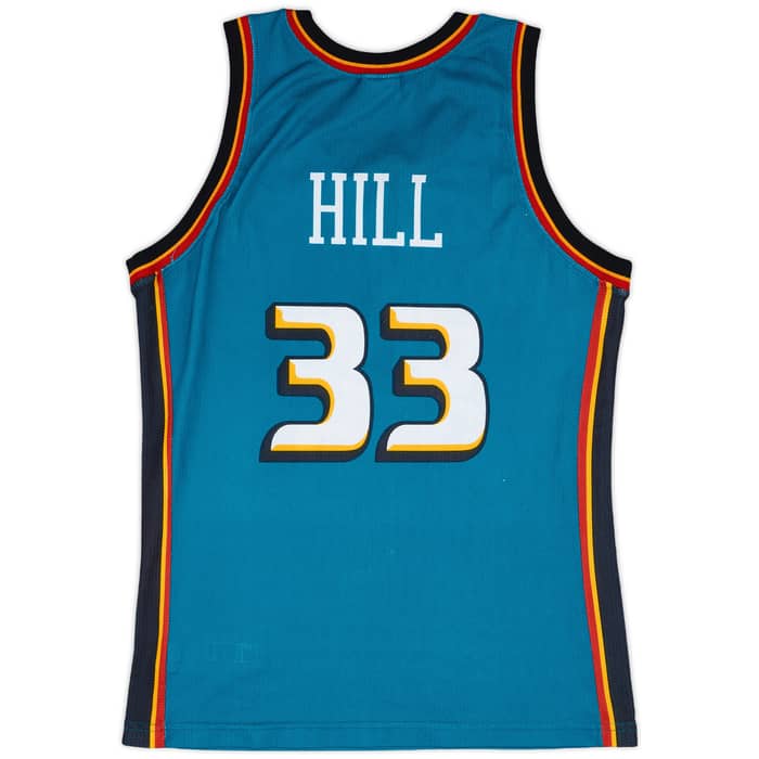 1996-00 Detroit Pistons Hill #33 Champion Away Jersey - 8/10 - (S)