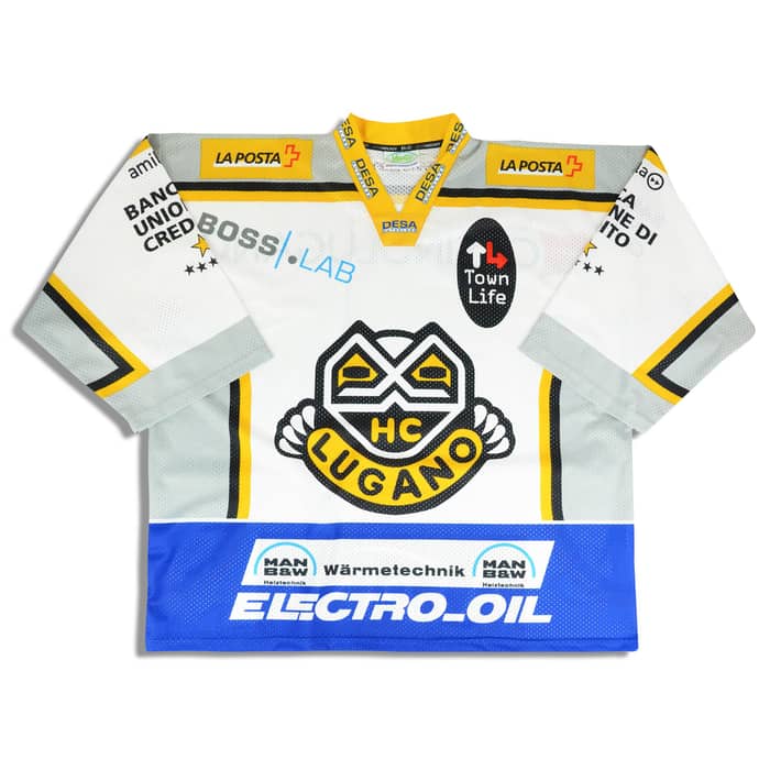 2003-04 HC Lugano Kappa Yvette Signed Jersey (Home) XXL