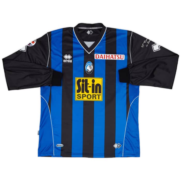 2009-10 Atalanta Match Issue Home L/S Shirt Chevanton #19