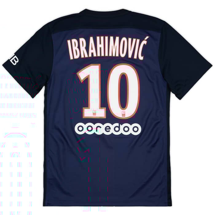 2015-16 Paris Saint-Germain Home Shirt Ibrahimovic #10 - 9/10 - (S)