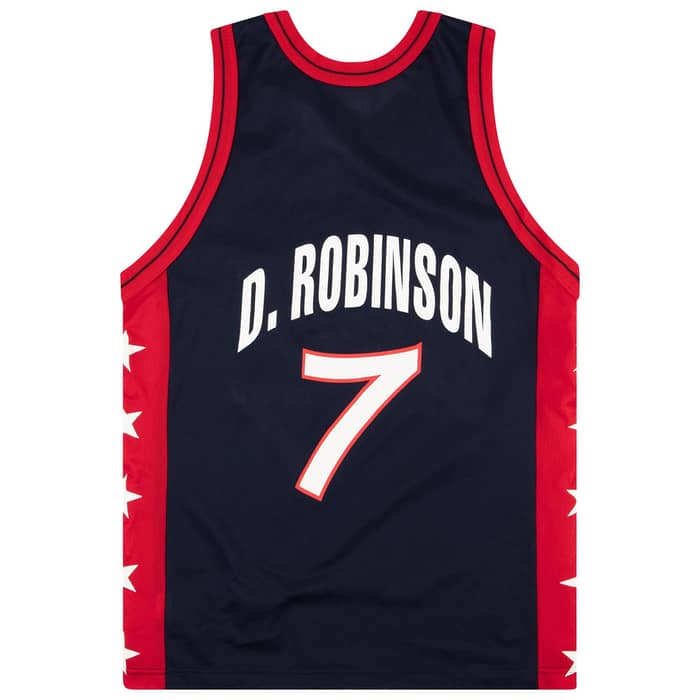 1996-99 USA D. Robinson #7 Champion Jersey (Away) M