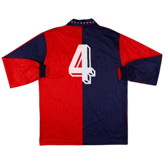 1991-92 Genoa Match Worn Home L/S Shirt #4 (Ferroni)