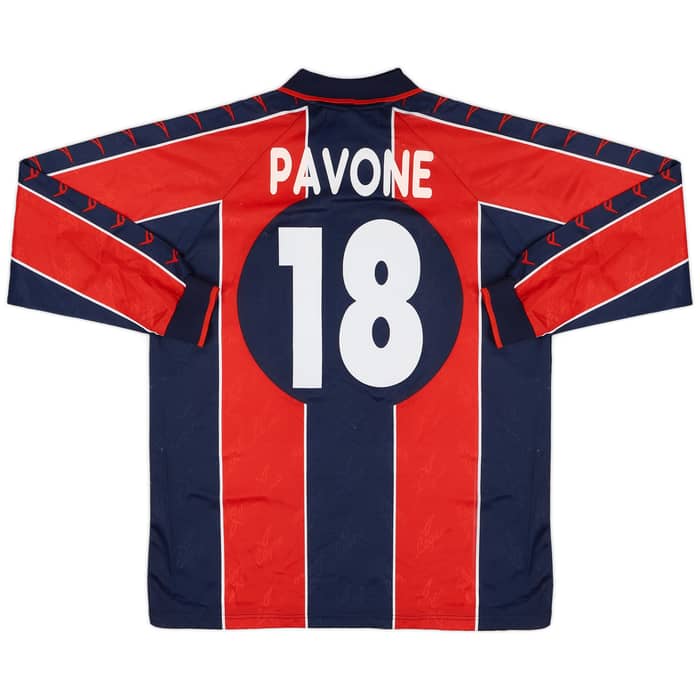 2000-01 Cosenza Match Issue Home Shirt Pavone #18