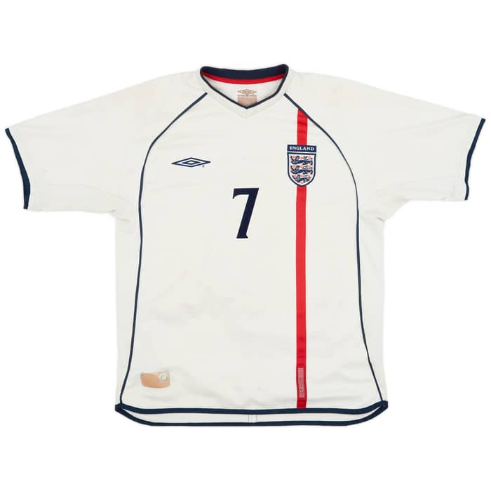 2001-03 England Home Shirt Beckham #7 - 5/10 - (L)