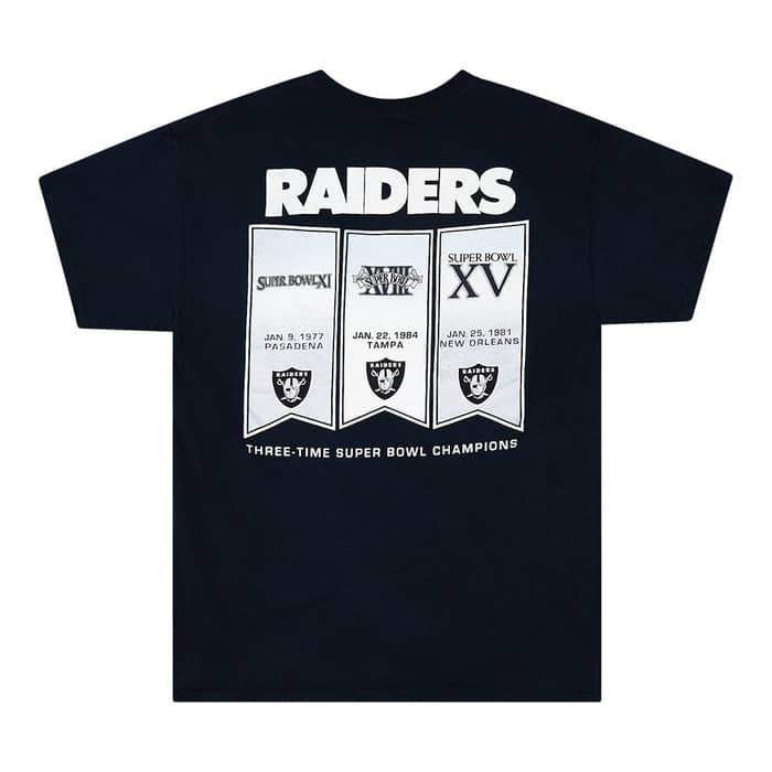 2010s Oakland Raiders Three-Time Super Bowl Champions Graphic Tee L