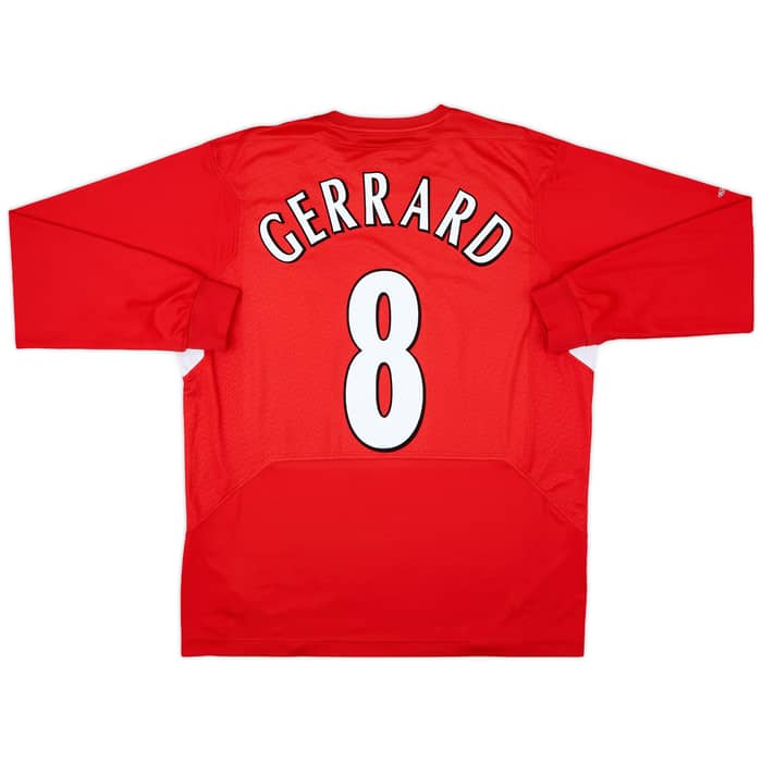 2004-06 Liverpool Home L/S Shirt Gerrard #8 - 4/10 - (L)