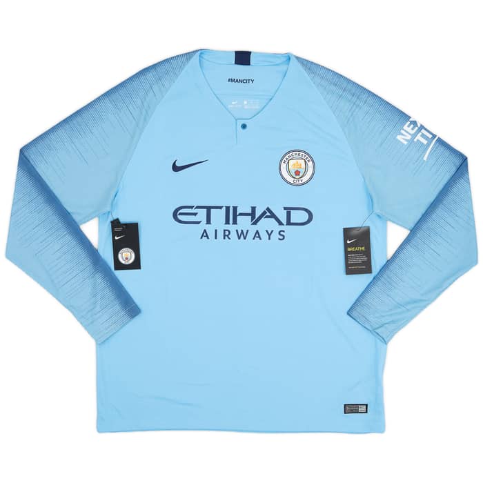 2018-19 Manchester City Home L/S Shirt Kompany #4 (XL)