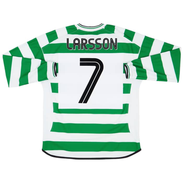 2001-03 Celtic Home L/S Shirt Larsson #7 - 8/10 - (L)