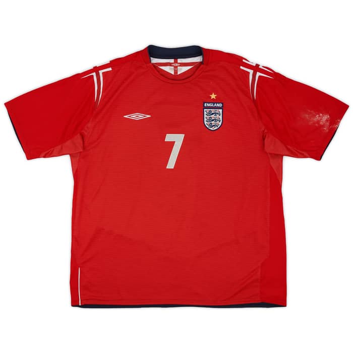 2004-06 England Away Shirt Beckham #7 - 5/10 - (XXL)