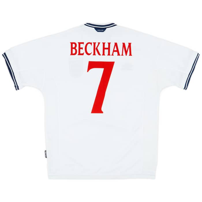 1999-01 England Home Shirt Beckham #7 - 6/10 - (L)