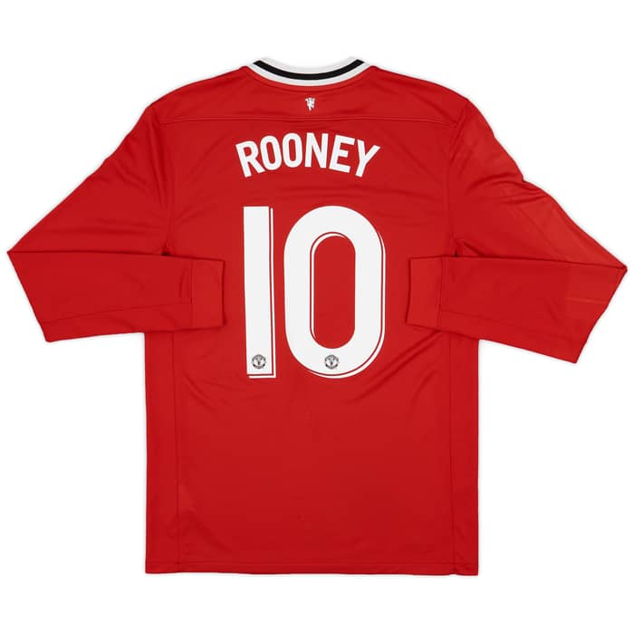 2011-12 Manchester United Home L/S Shirt Rooney #10 - 7/10 - (M)