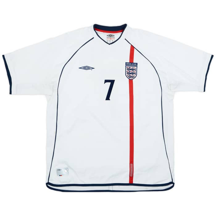2001-03 England Home Shirt Beckham #7 - 7/10 - (XXL)