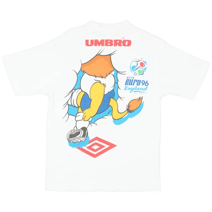 1996 England Umbro 'Euro 96' Cotton Tee - 7/10 - (M)