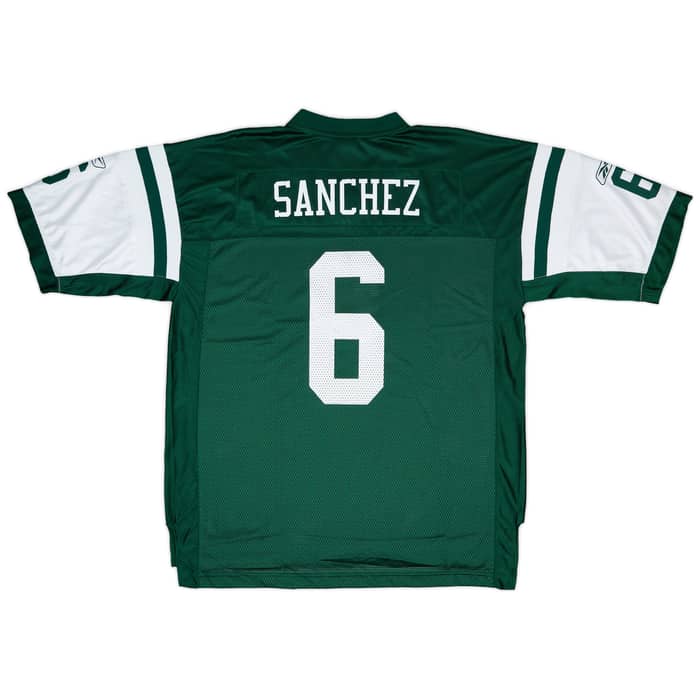 2009-11 New York Jets Sanchez #6 Reebok On Field Home Jersey - 8/10 - (XL)