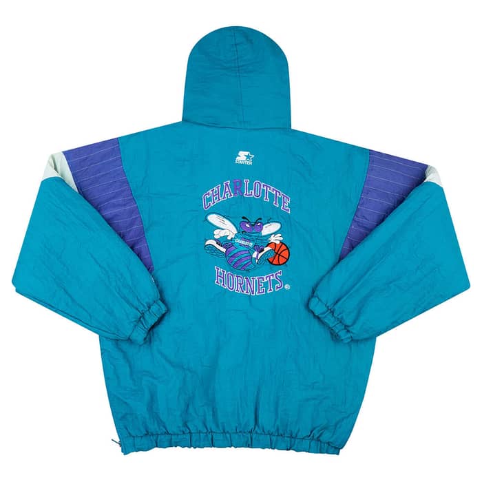 1990s Charlotte Hornets Starter Hooded Rain Coat L