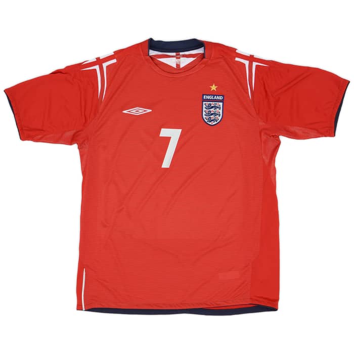 2004-06 England Away Shirt Beckham #7 - 6/10 - (L)
