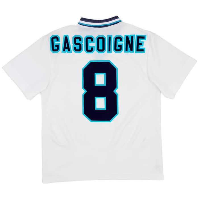 1995-97 England Home Shirt Gascoigne #8 - 7/10 - (M)