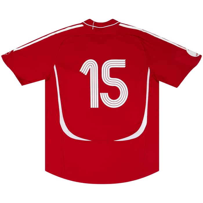 2007 Denmark Match Issue Signed Home Shirt #15 (Wurtz) v Spain