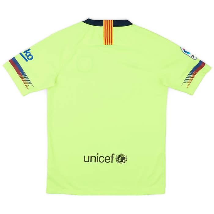 2018-19 Barcelona Away Shirt - 6/10 - (L.Boys)