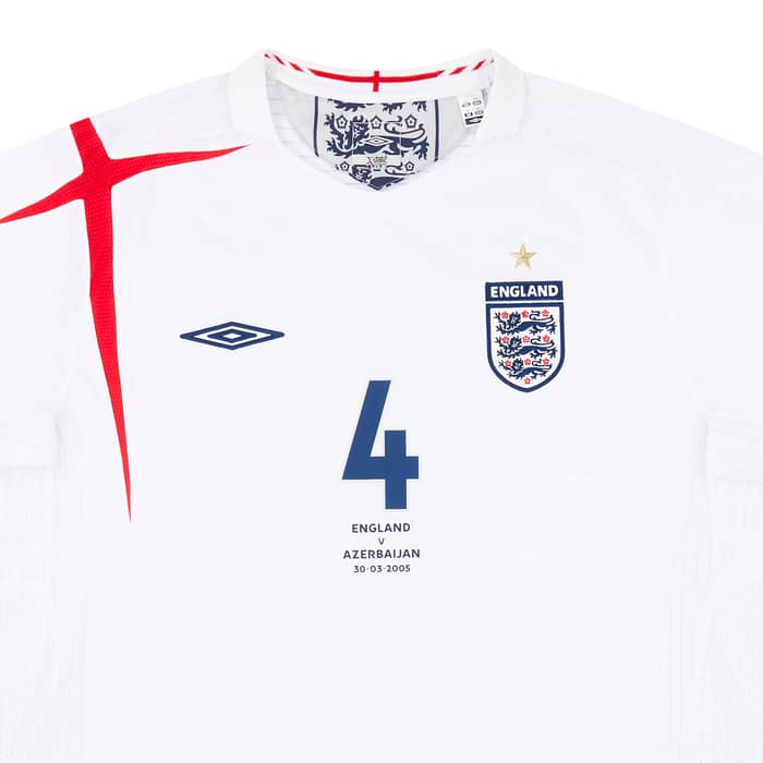 2005 England Match Issue Home Shirt Gerrard #4 (v Azerbaijan)