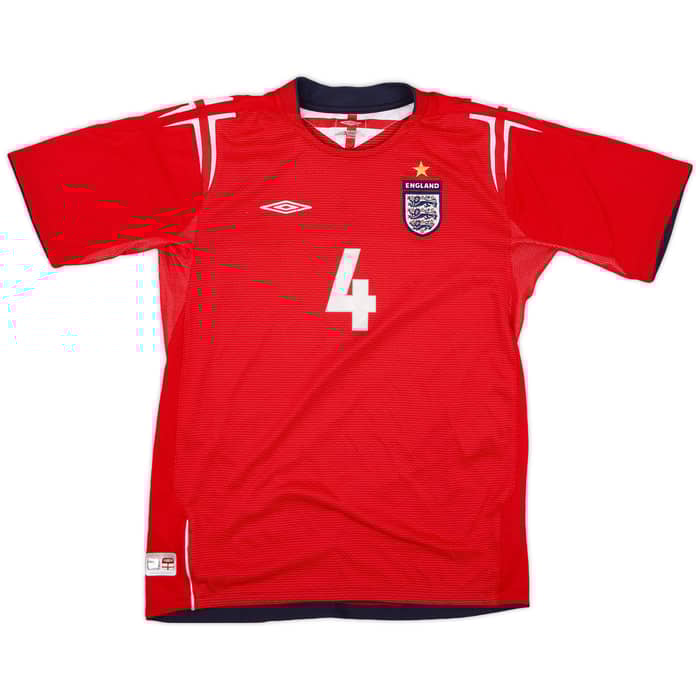 2004-06 England Away Shirt Gerrard #4 - 7/10 - (XL.Boys)