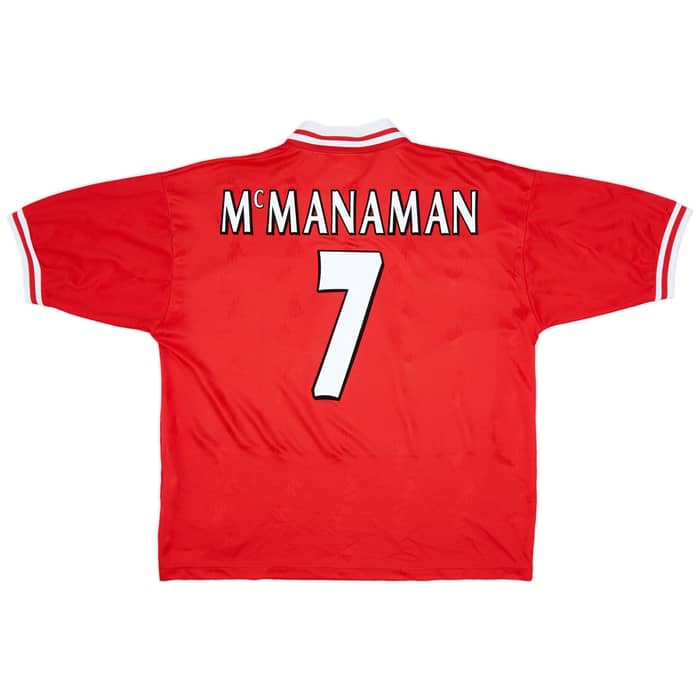 1996-98 Liverpool Home Shirt McManaman #7 - 6/10 - (XL)