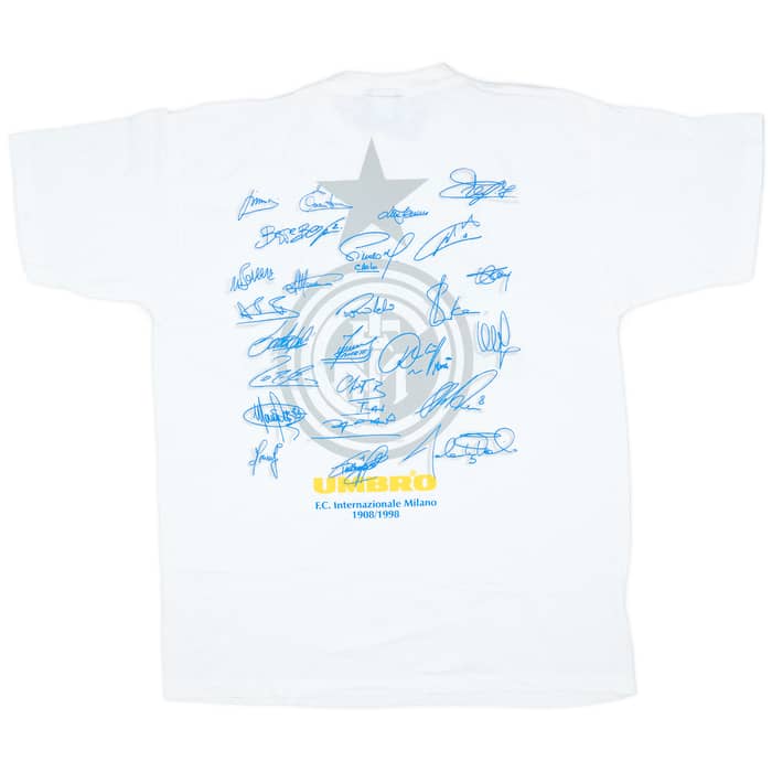 1998 Inter Milan Umbro Graphic 'Signed' Fan Tee (XL)
