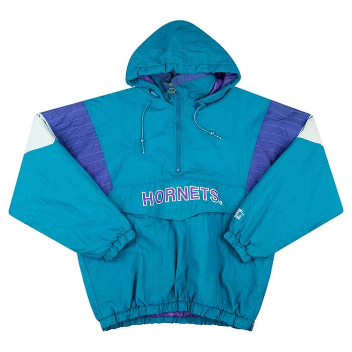 1990s Charlotte Hornets Starter Hooded Rain Coat L