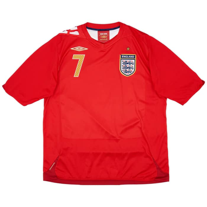2006-08 England Away Shirt Beckham #7 - 6/10 - (XL)