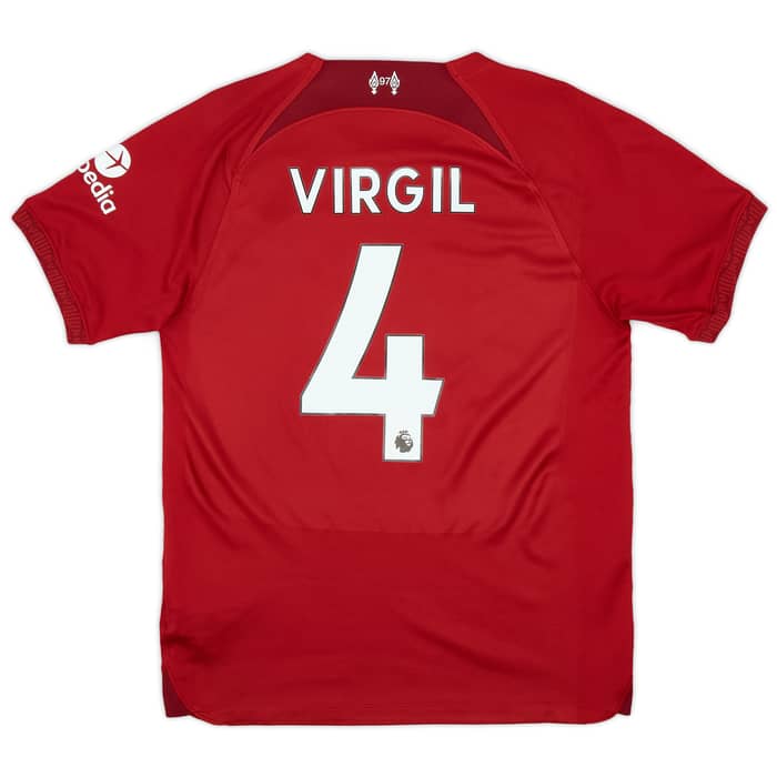 2022-23 Liverpool Home Shirt Virgil #4 - 8/10 - (S)