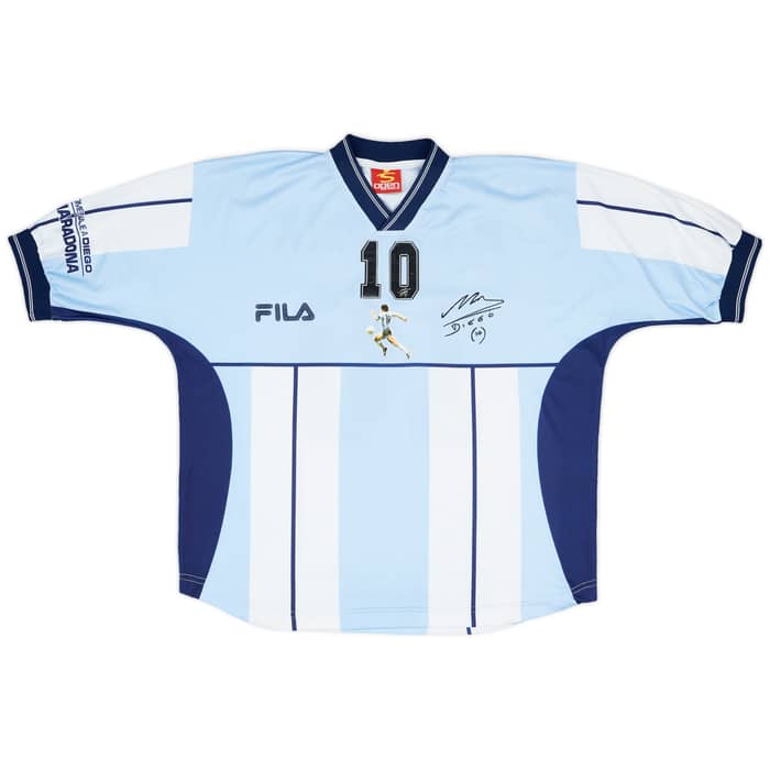 2001 Argentina Fila Farewell Diego Testimonial Shirt Maradona #10 - 7/10 - (M)
