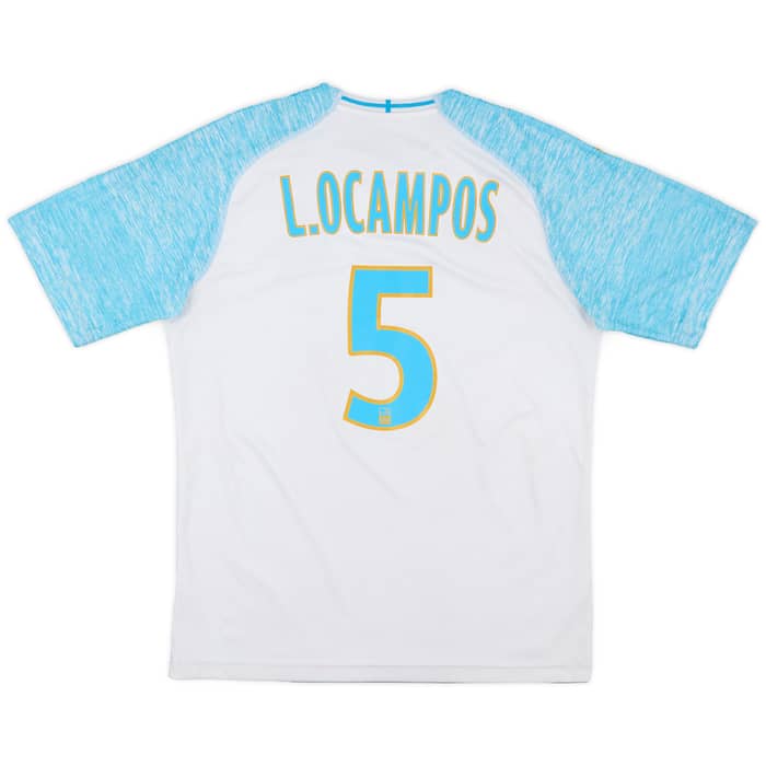 2018-19 Olympique Marseille Home Shirt L.Ocampos #5 - 6/10 - (L)