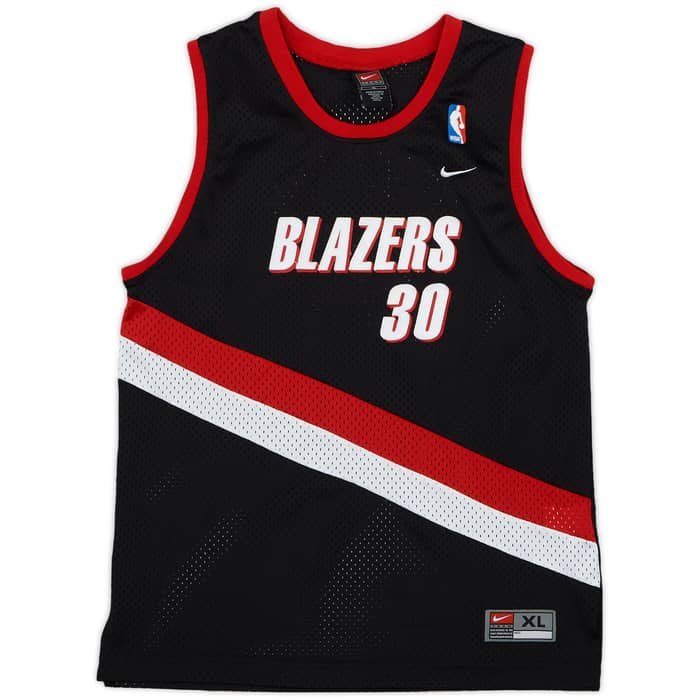 2000-02 Portland Trail Blazers Wallace #30 Nike Swingman Away Jersey - 8/10 - (XL.Boys)