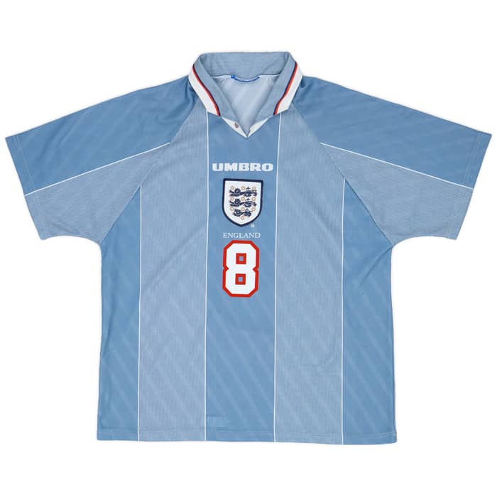 1996-97 England Away Shirt Gascoigne #8 - 7/10 - (XL)