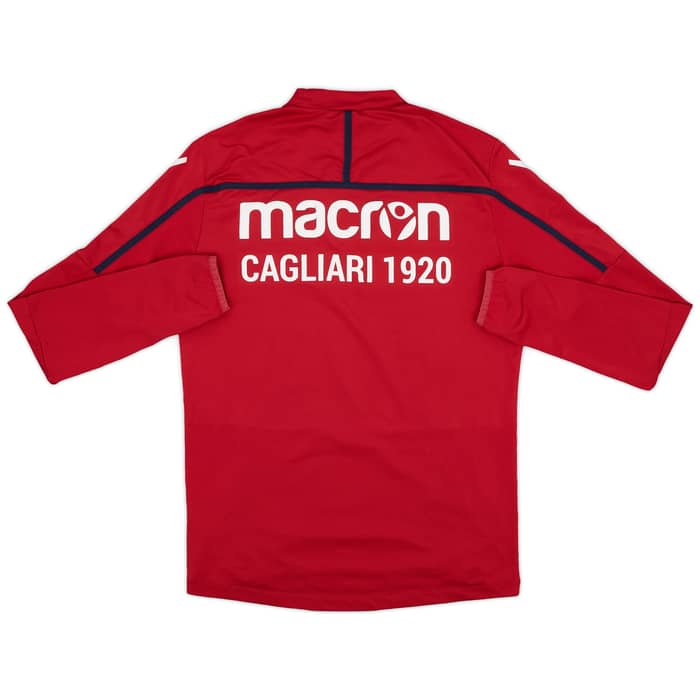 2019-20 Cagliari Macron Staff Issue Drill Top 'Carboni' - 8/10 - (S)