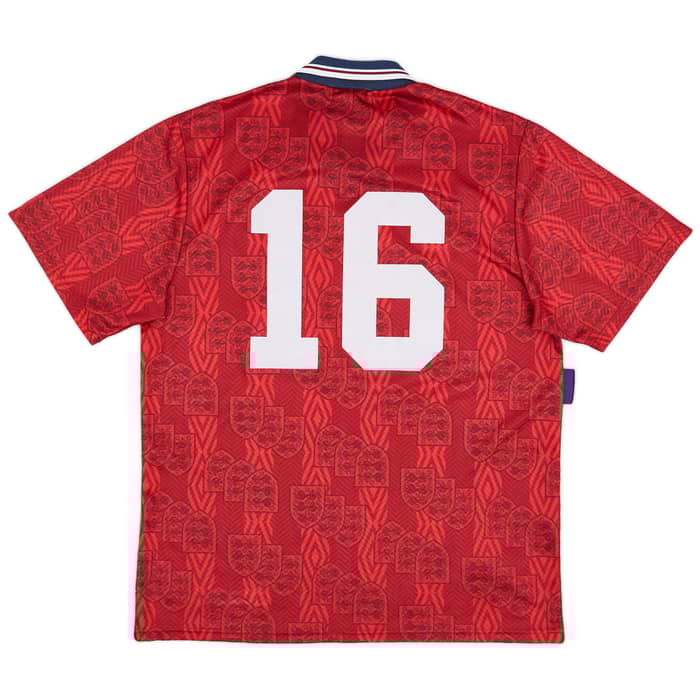 1993-95 England Away Shirt #16 - 8/10 - (XL)