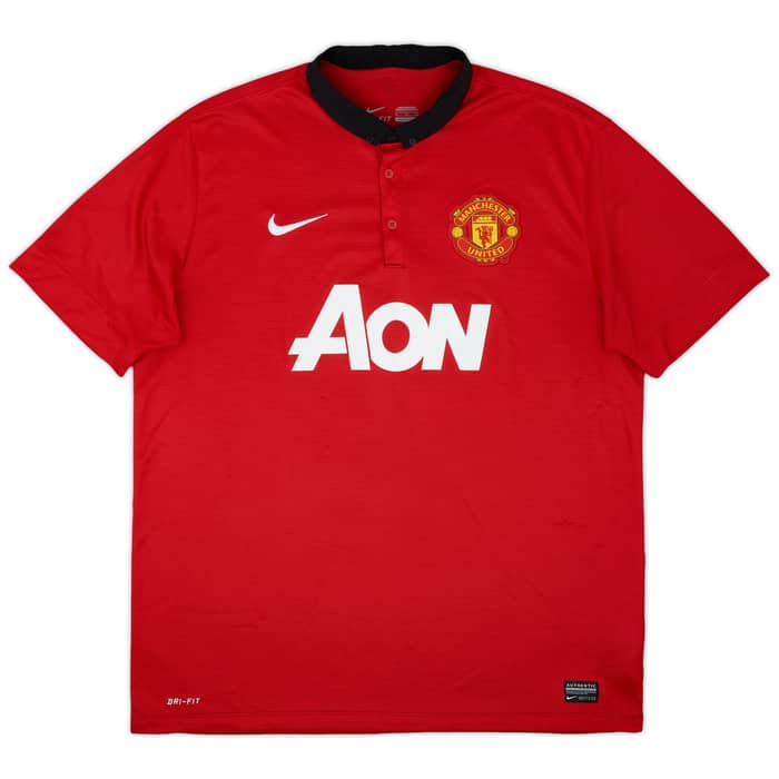 2013-14 Manchester United Home Shirt Vidic #15 - 7/10 - (XL)