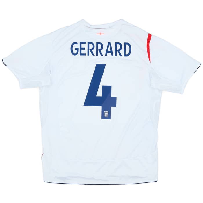 2005-07 England Home Shirt Gerrard #4 - 5/10 - (XL)