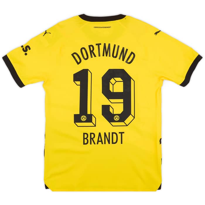 2023-24 Borussia Dortmund Authentic Home Shirt Brandt #19