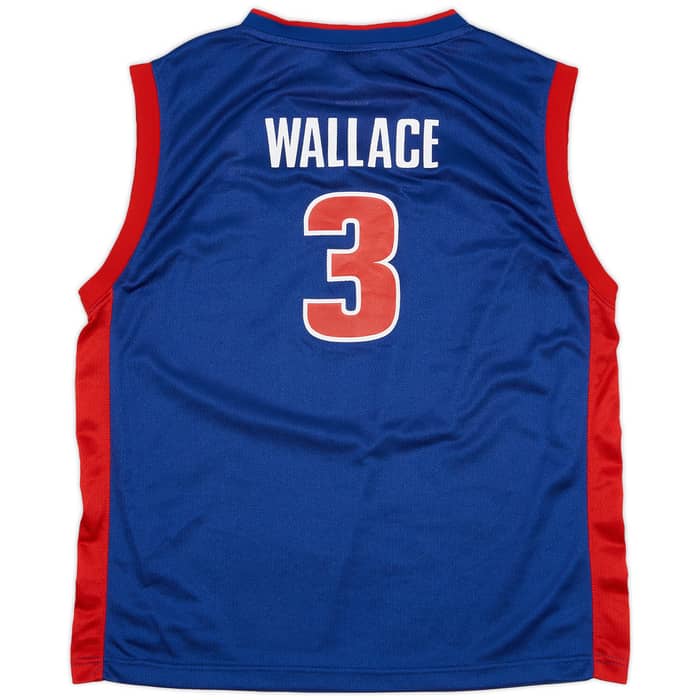 2002-06 Detroit Pistons Wallace #3 Reebok Away Jersey - 7/10 - (XL.Boys)