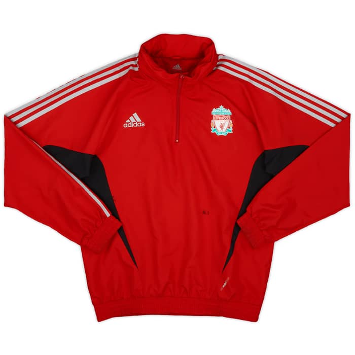 2008-09 Liverpool adidas 1/4 Zip Hooded Drill Top - 7/10 - (L)